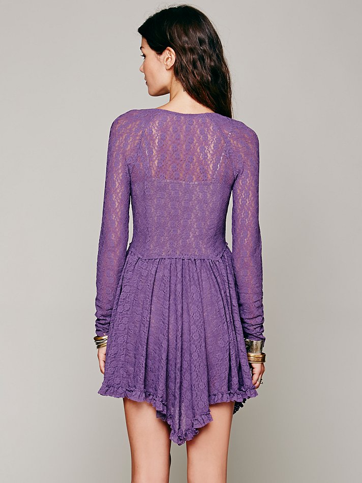Free people purple lace dress clearance