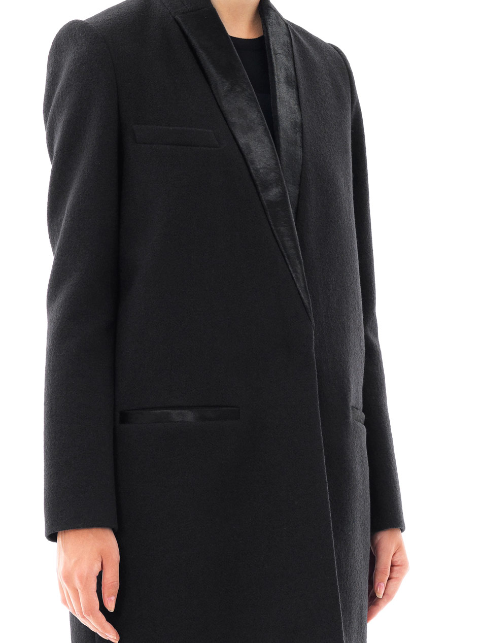 Isabel Marant Ego Ponyhair Lapel Coat In Black Lyst Rrp €755 isabel marant coated linen trench coat size 40 / l black belted pleated. ego ponyhair lapel coat