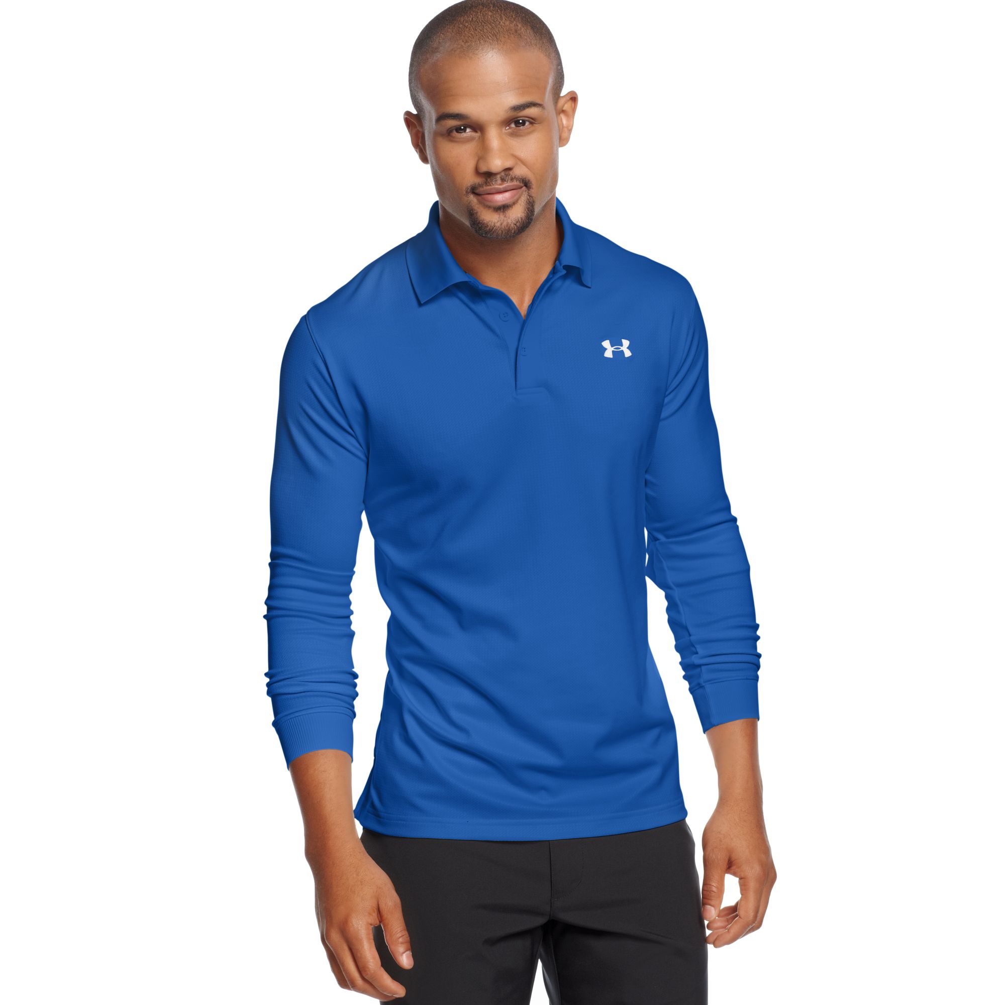 Under Armour Longsleeve Performance  Polo  Shirt  in Blue for 