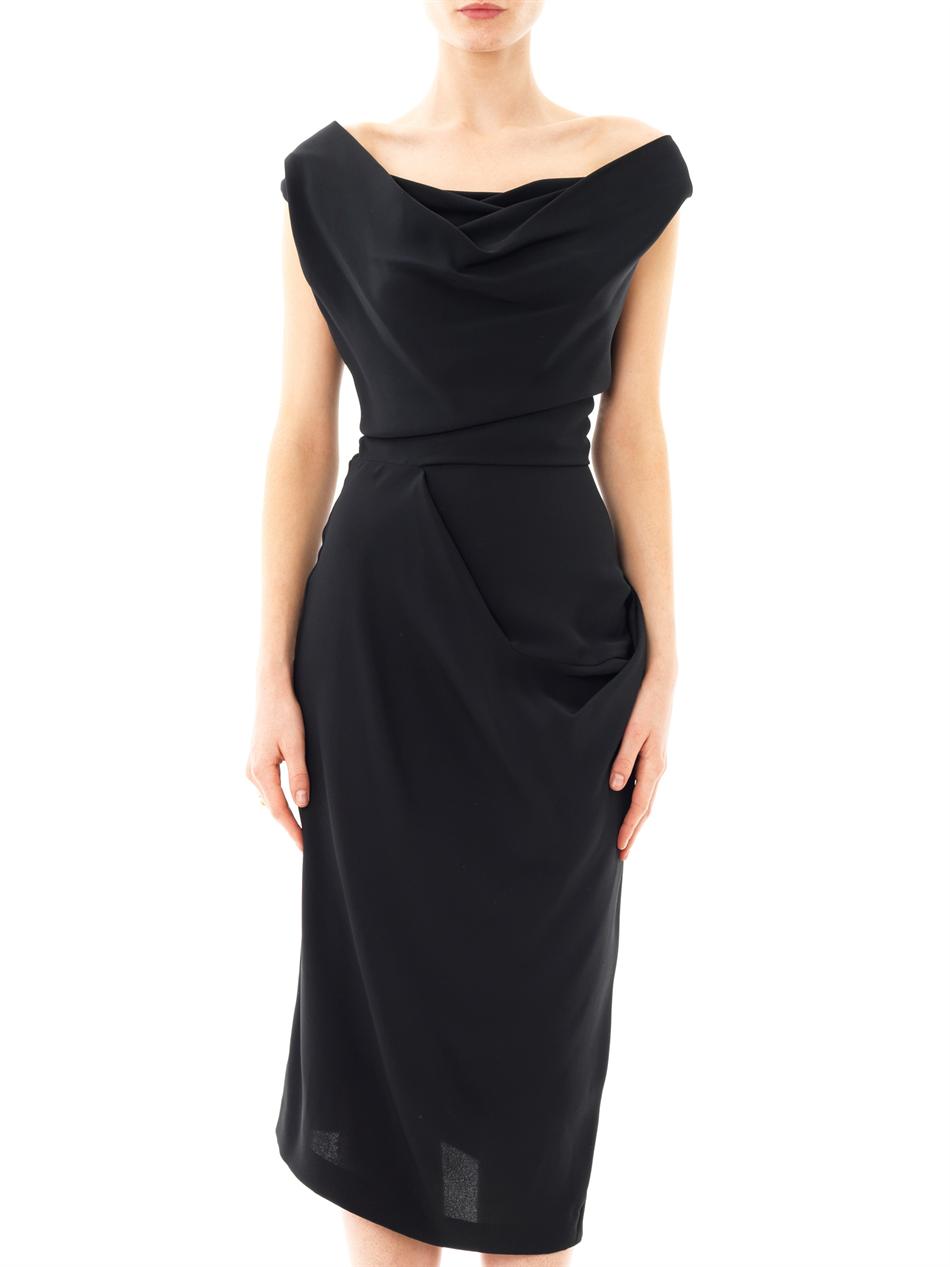 Vivienne Westwood Red Label Voilecrepe Drape Dress in Black | Lyst