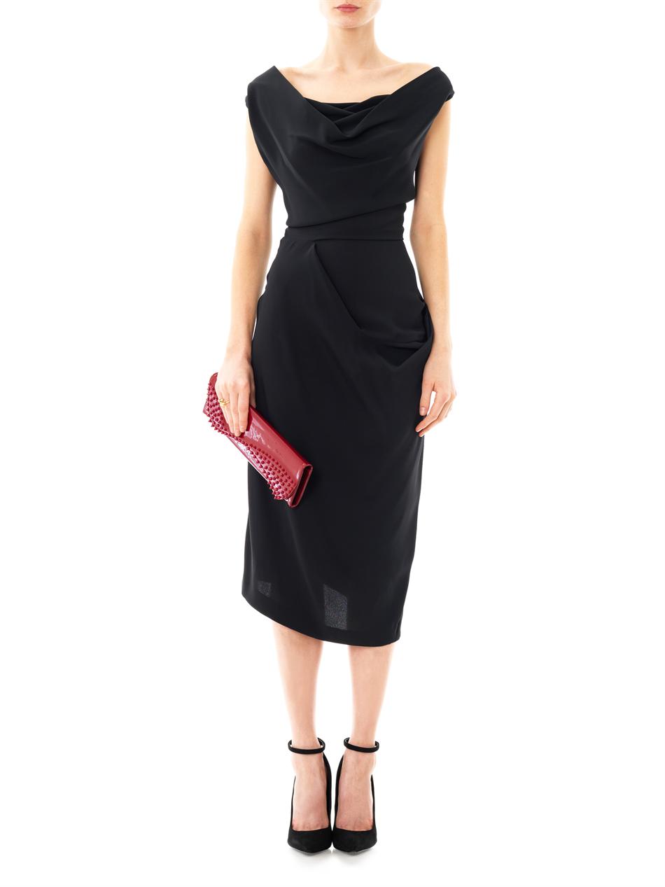 Vivienne Westwood Red Label Voilecrepe Drape Dress in Black | Lyst
