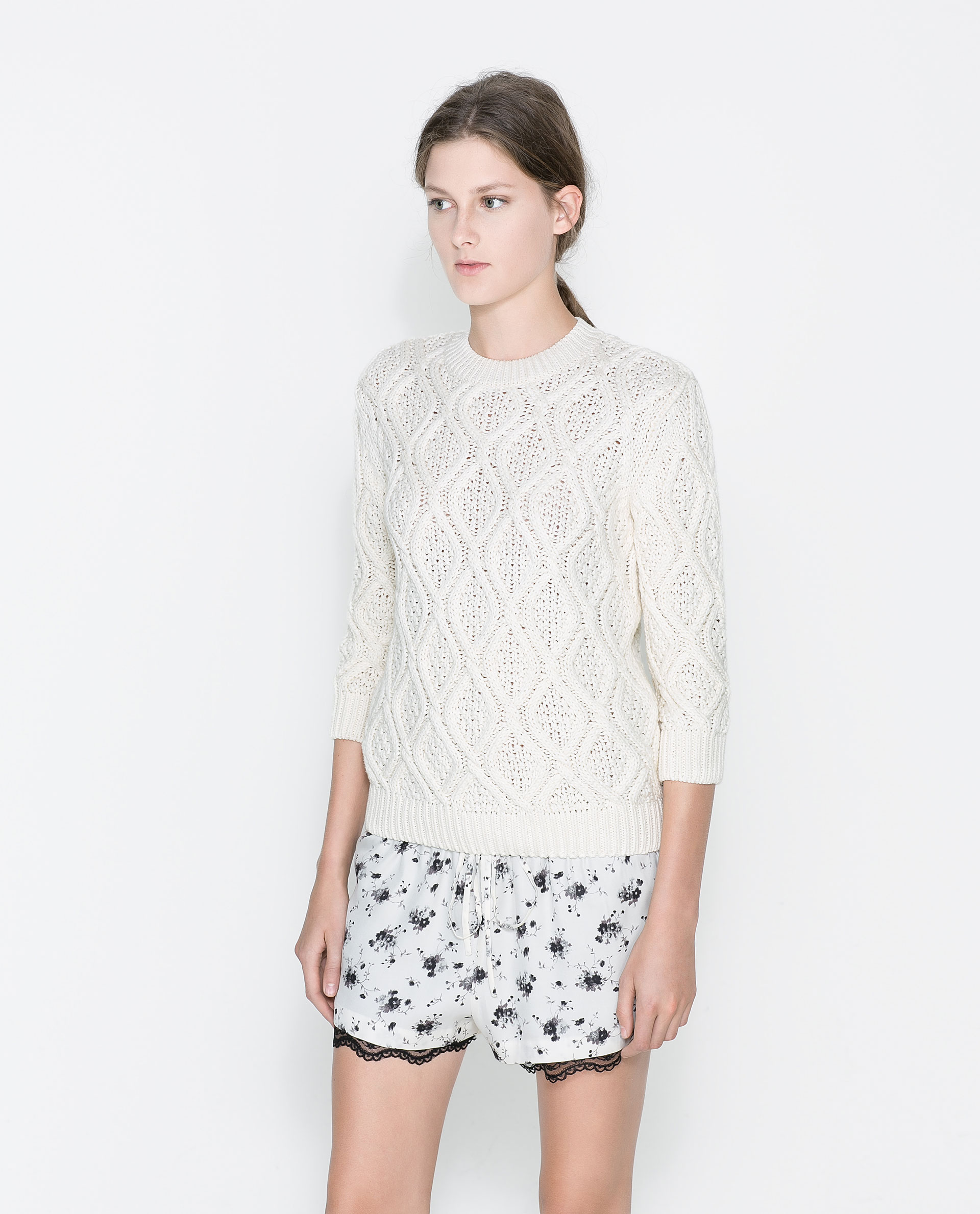 zara cable sweater