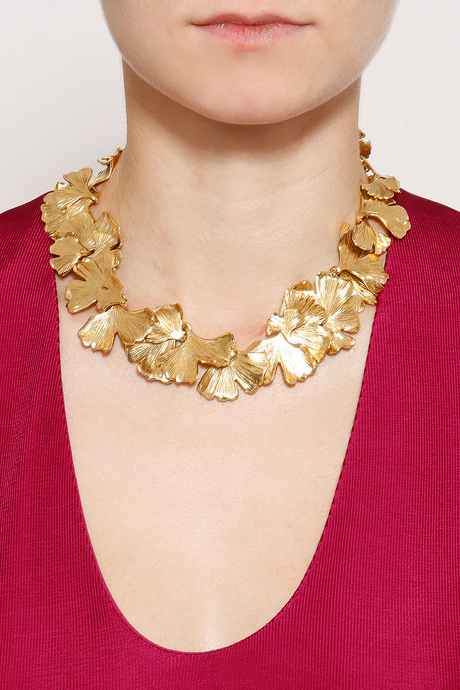 Aurelie Bidermann Gold Plate Ginko Leaf Necklace In Metallic Lyst