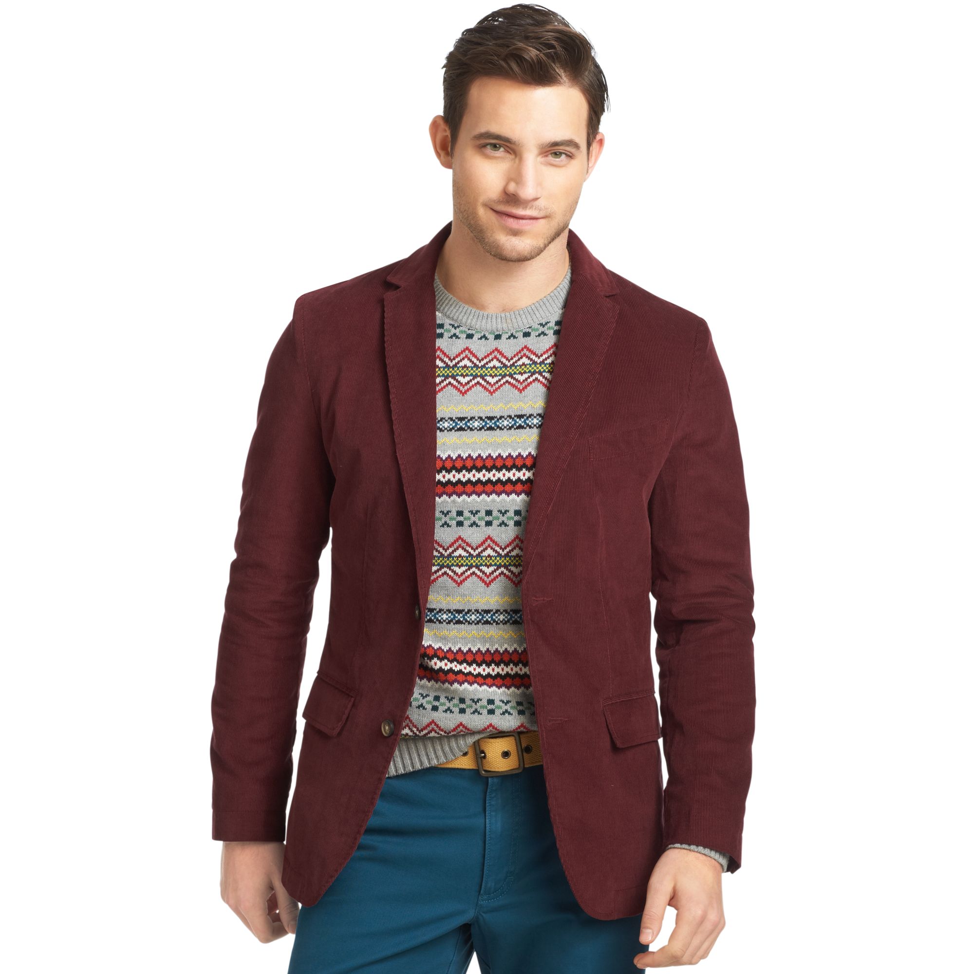 Lyst Izod Jacket Twobutton Corduroy Blazer in Red for Men