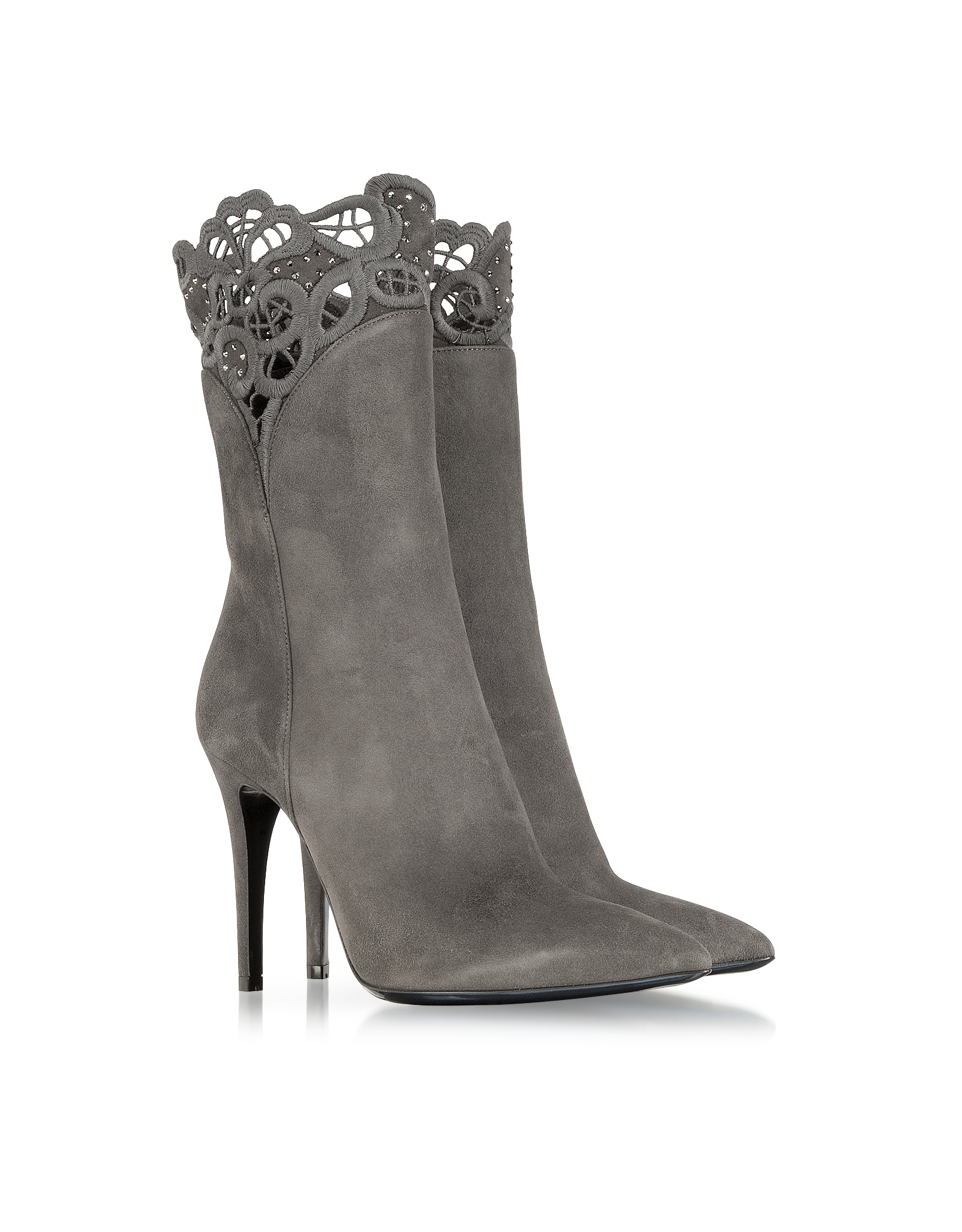gray platform booties