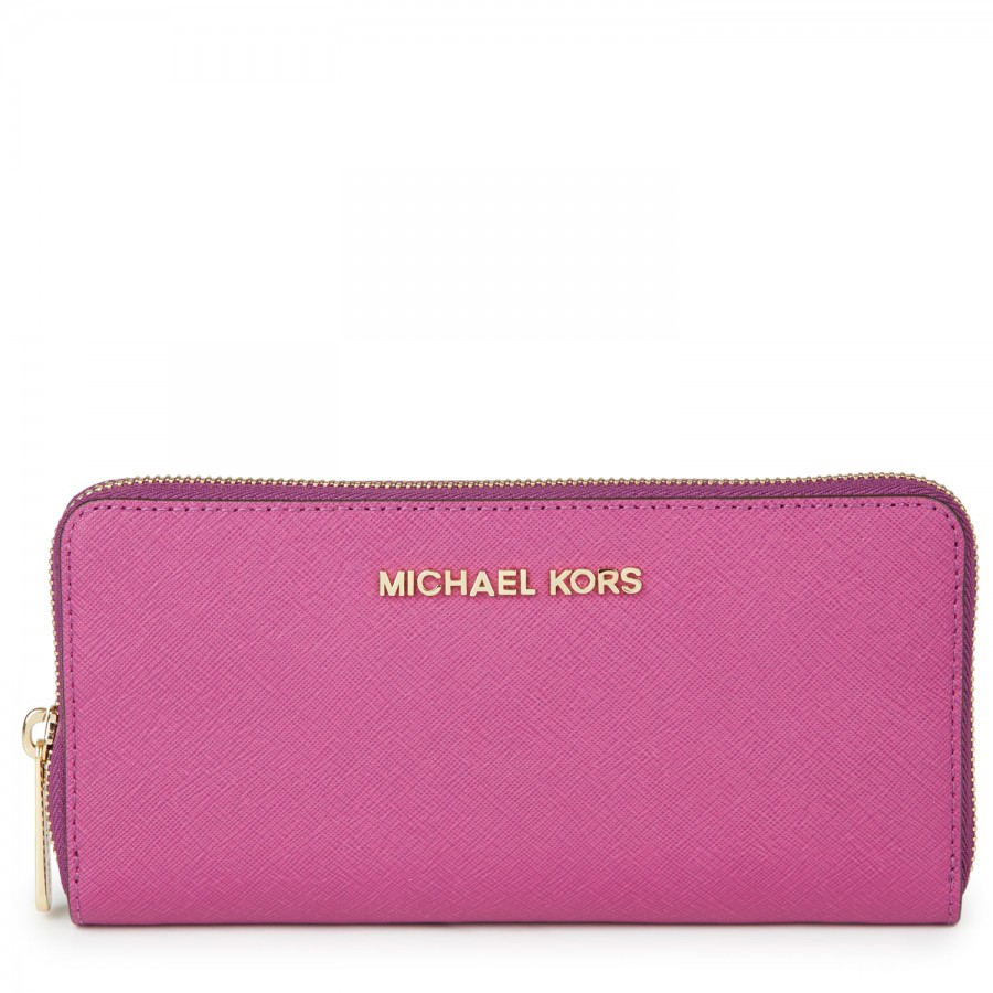 Michael Kors Jet Set Saffiano Leather Wallet in Purple (violet) | Lyst