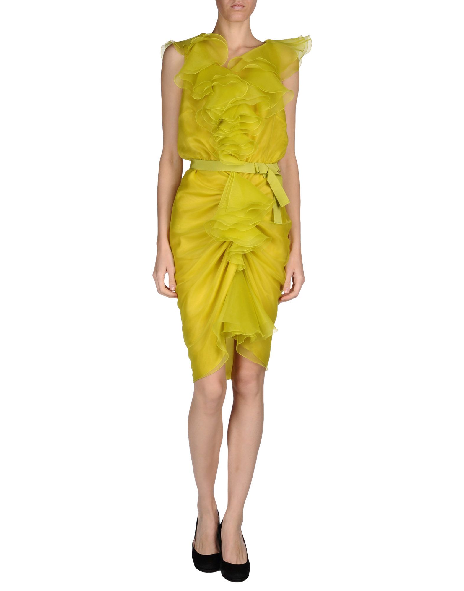 Boutique Moschino Kneelength Dress in Acid Green (Yellow) - Lyst