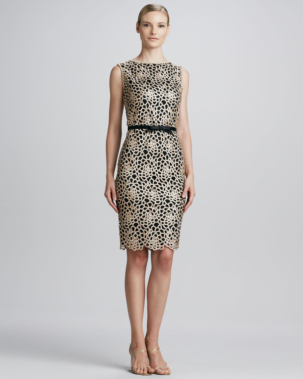 belted cocktail dress