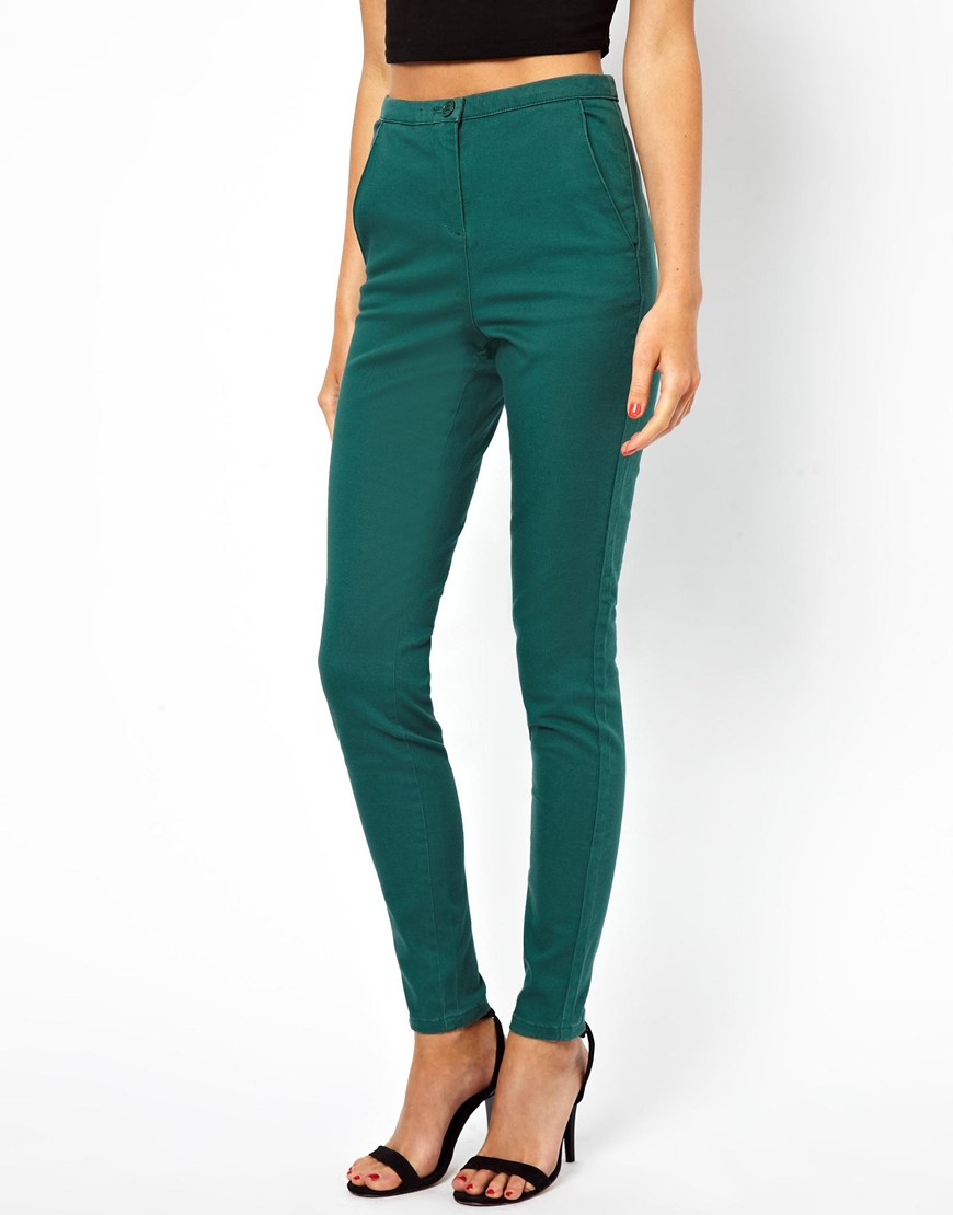 high waisted skinny trousers