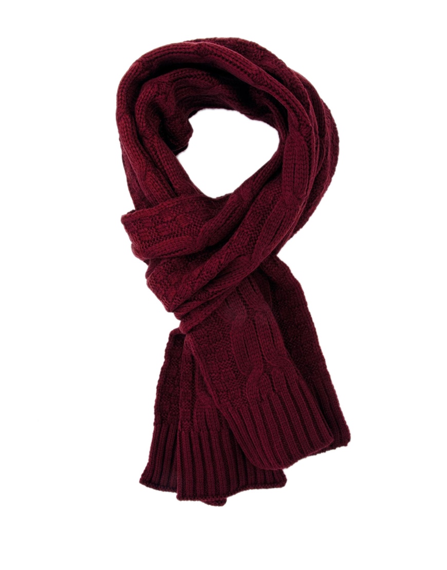 Lyst Asos Cable Scarf in Purple for Men