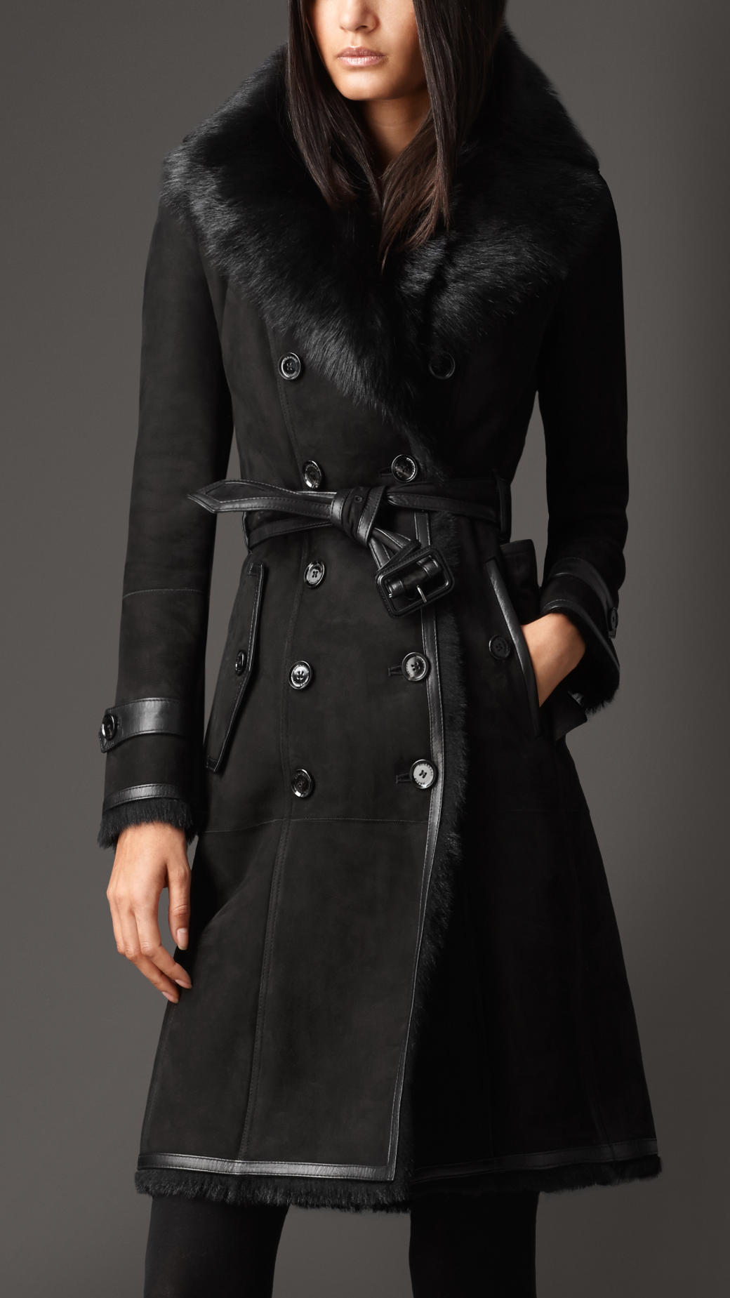 burberry black winter coat