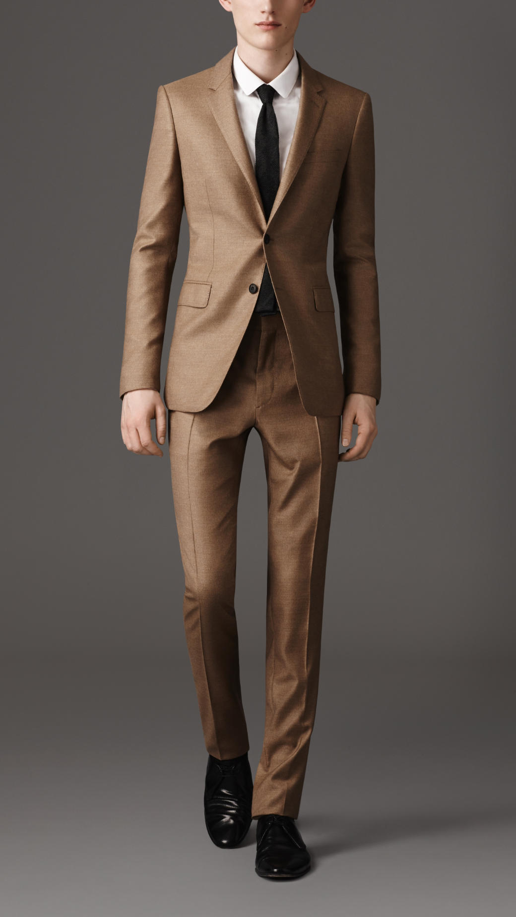 Burberry Slim Fit Lightweight Cashmere Suit in Brown for Men | Lyst UK