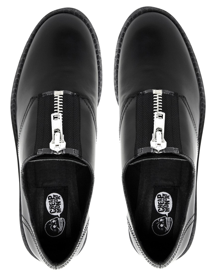 Lyst Cheap Monday Go Tractor Zip Shoes in Black Lyst Cheap Monday Go Tractor Zip Shoes in Black