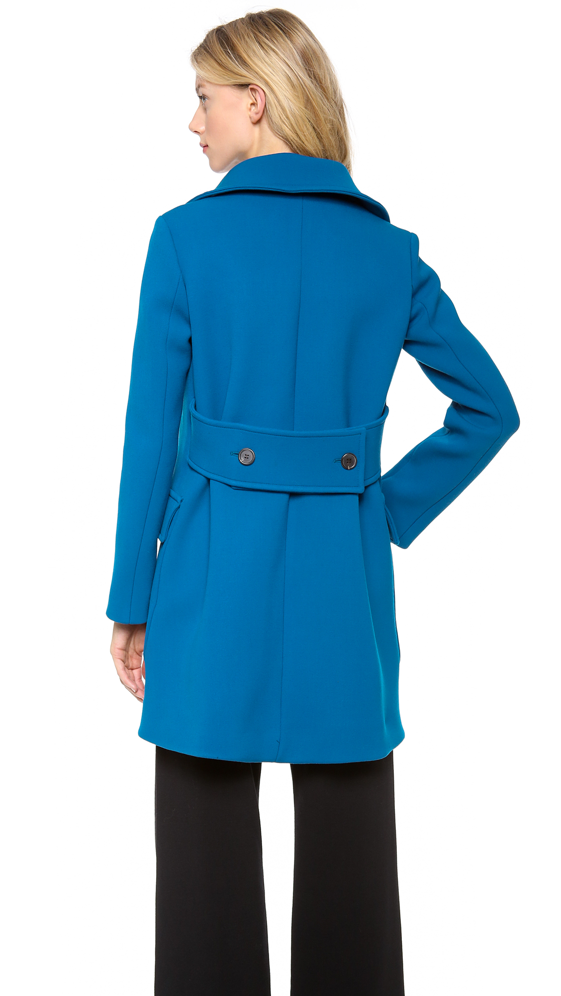 Derek Lam Patch Pocket Pea Coat in Cobalt (Blue) - Lyst