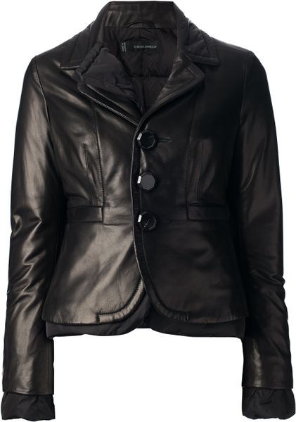 Dsquared2 Leather Blazer in Black | Lyst