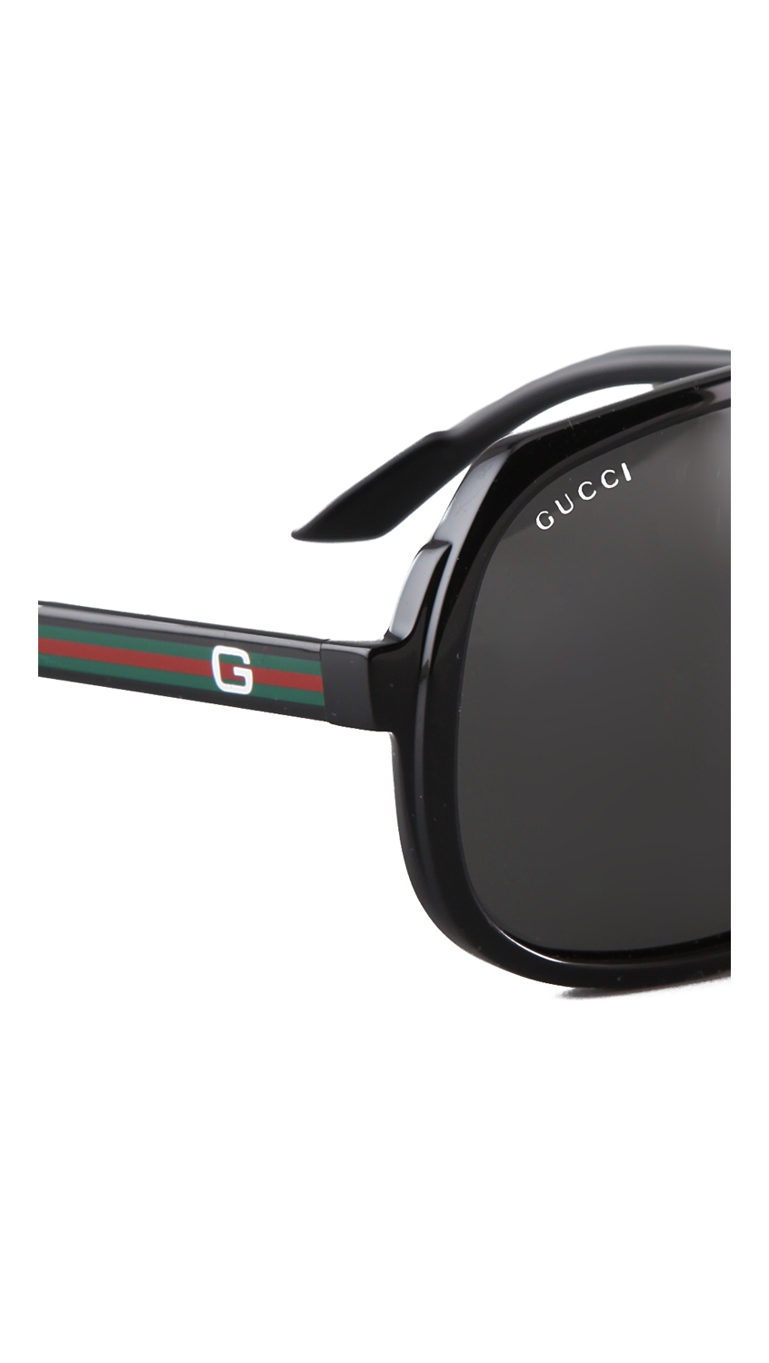 Gucci Oversized Aviator Sunglasses in Shiny Black (Black) Lyst