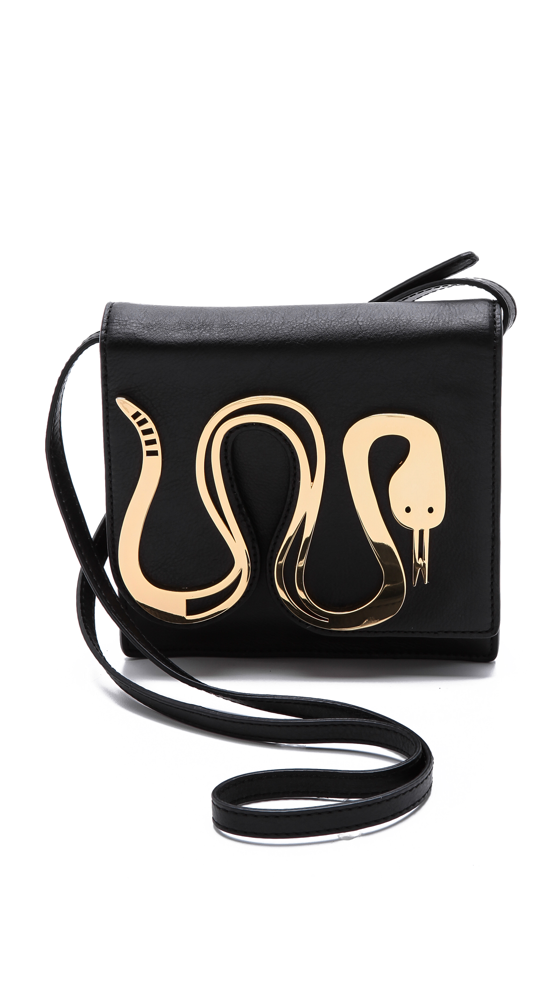 Johnax Black Synthetic Snake Women's Crossbody Bags