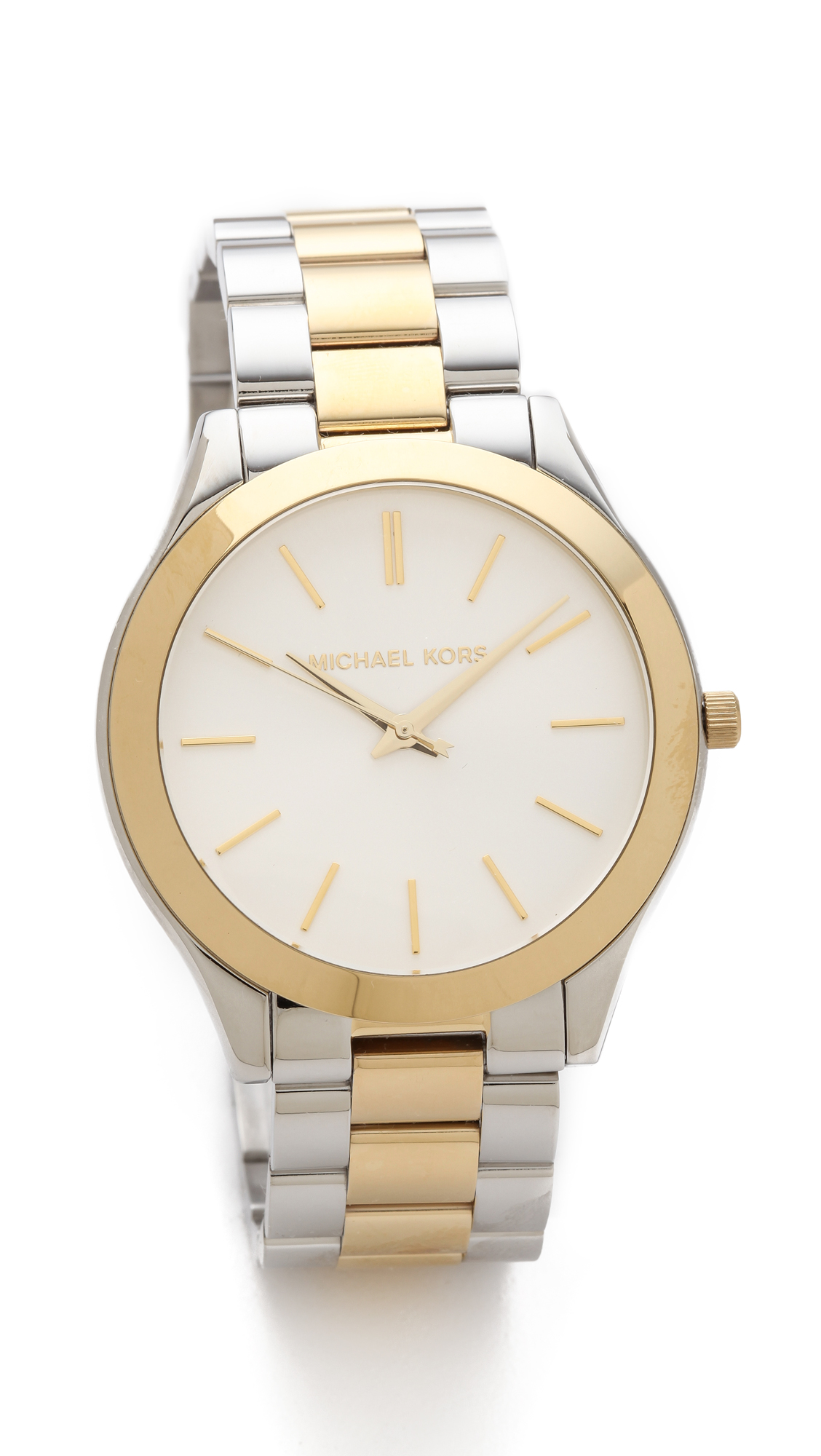 silver and gold mk watch