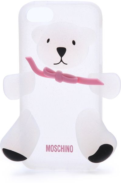 Moschino Bear Iphone 5 Case in White (White Glitter) | Lyst
