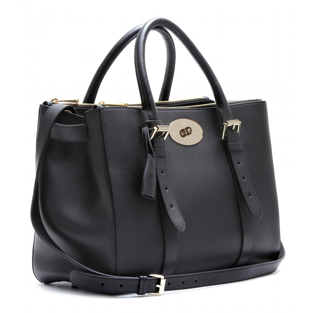 Mulberry Bayswater Double Zip Leather Tote in Black - Lyst