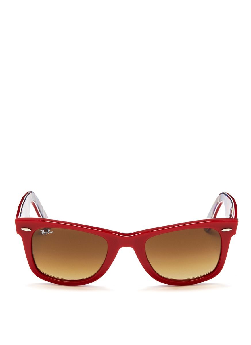 ray ban red original wayfarer patchwork print sunglasses product 1 13391682 298297556