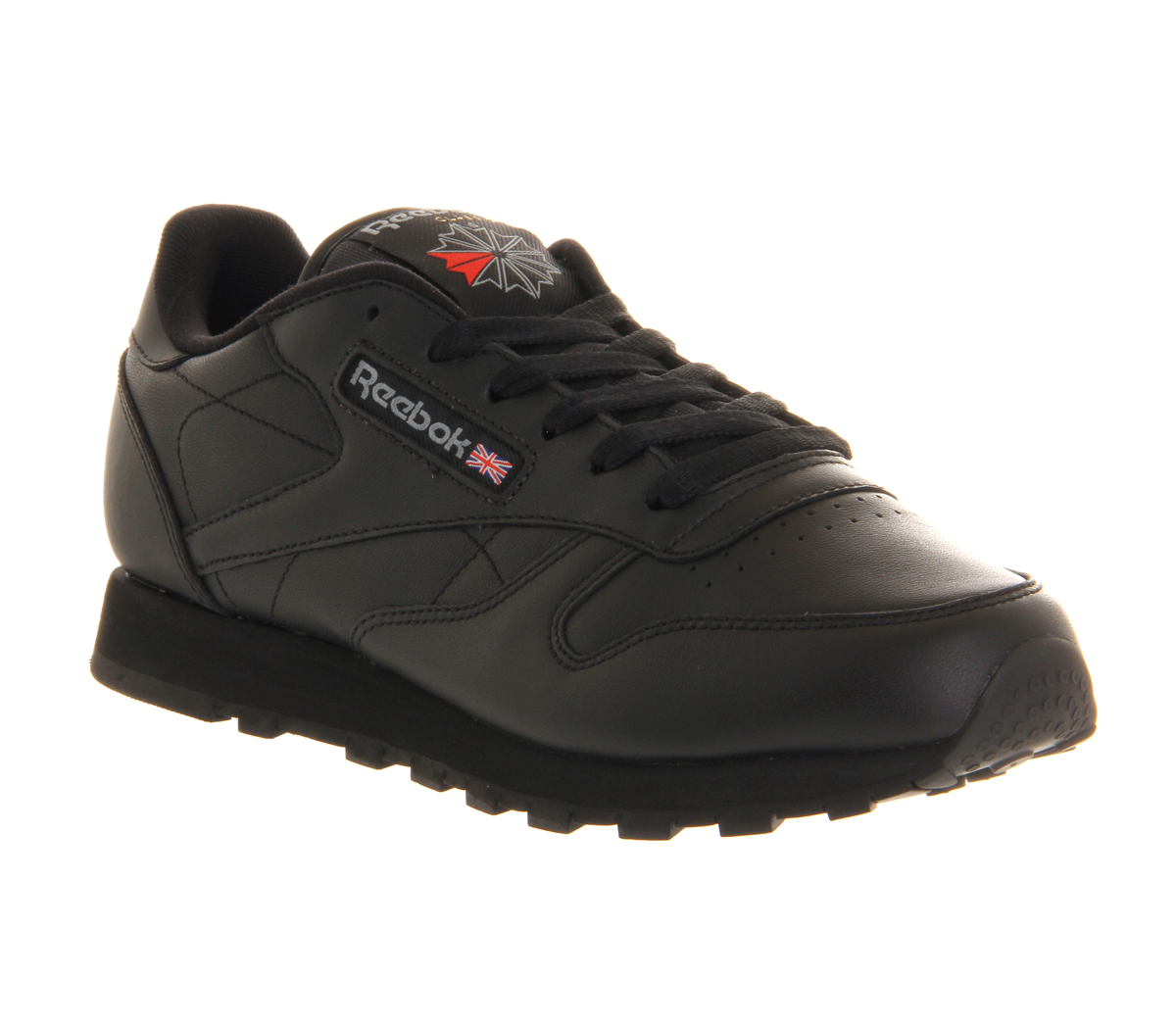 reebok classic leather trainers in black leather