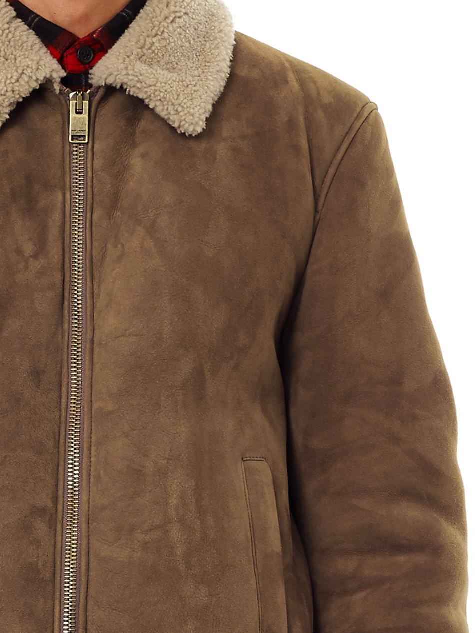 Saint Laurent Suede and Shearling Bomber Jacket in Brown for Men | Lyst