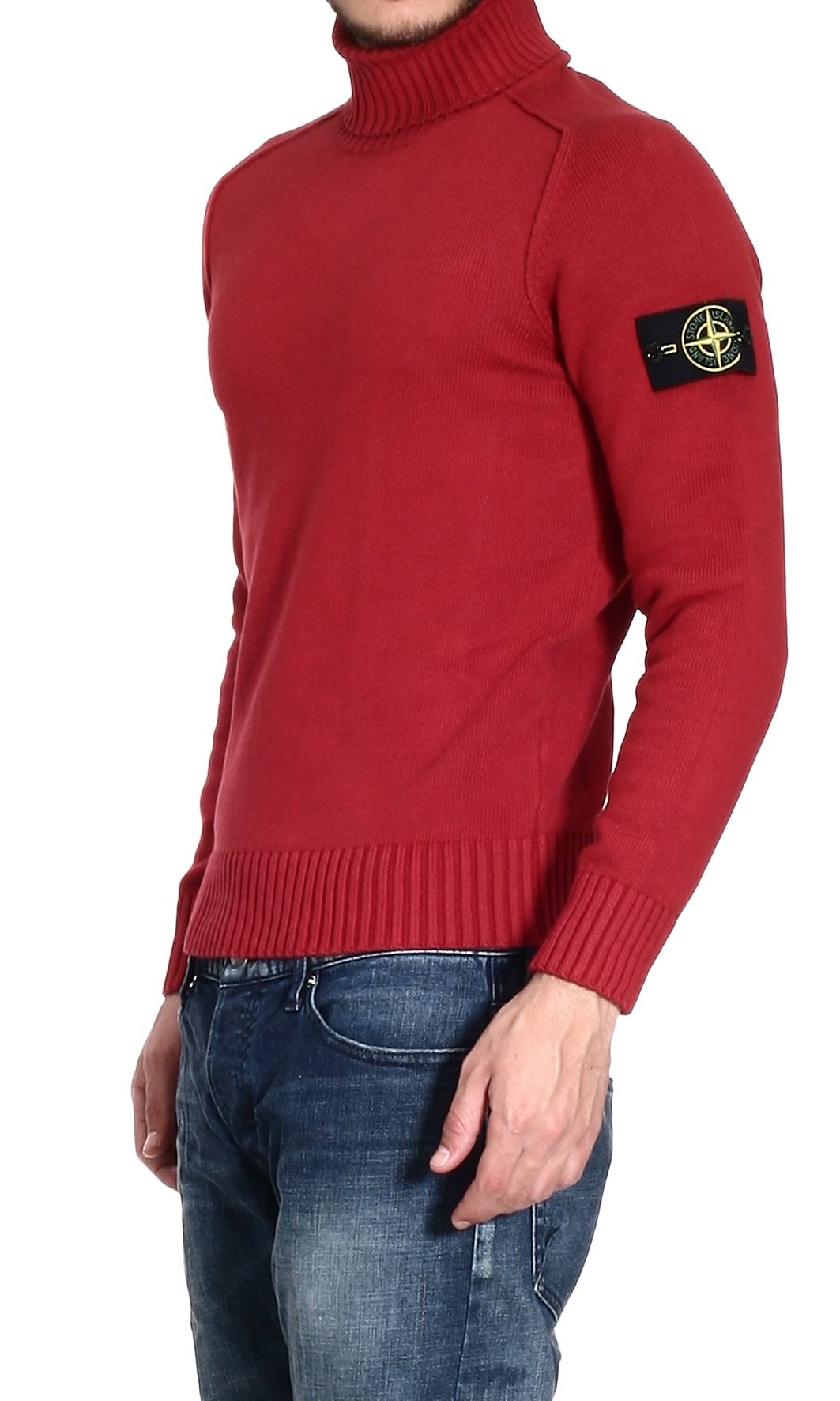 stone island red jumper