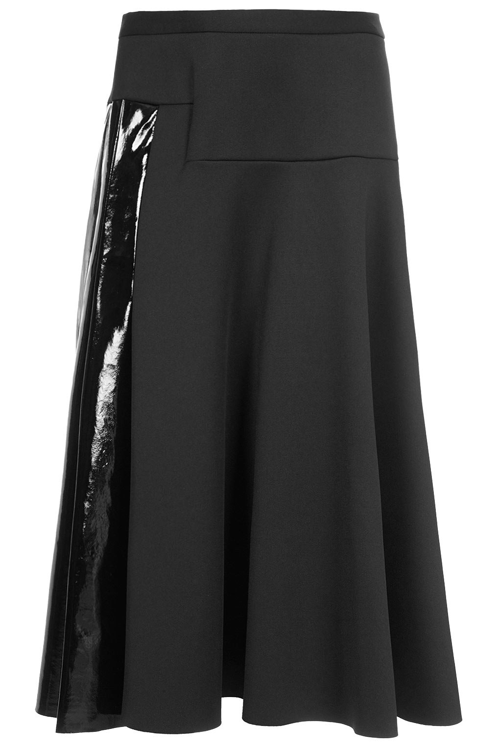 Lyst - Topshop Neoprene Midi Skirt By Unique in Black
