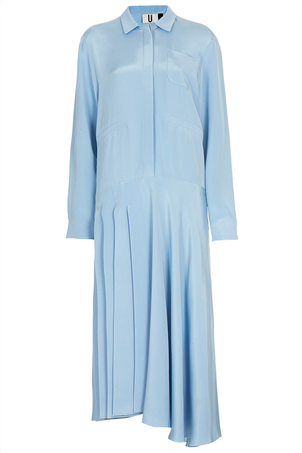 topshop blue silk dress