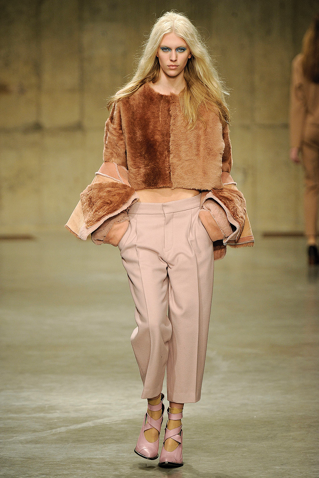 Shearling Bomber Jacket By Unique in Pink (Blush) Lyst