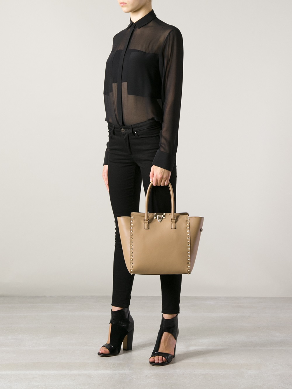 valentino rockstud double handle tote