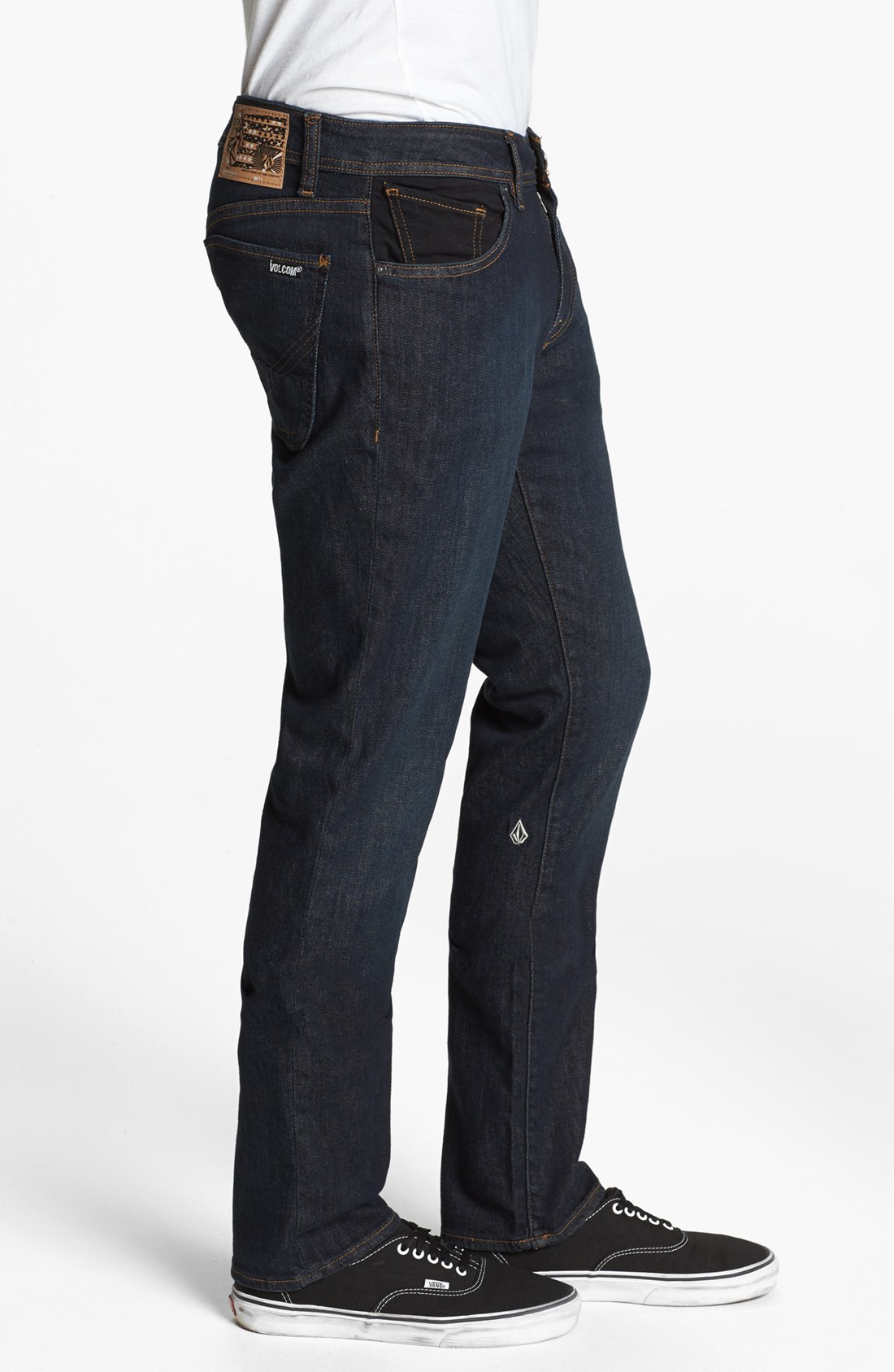 Volcom jeans men Volcom Men's 2x4 Stretch Denim Jean, ATB, The 2x4 is Volcom slimmest fit denim. This skinny jean is comfortably tight in the legs and waist with a 14 inch opening at the ankle and comes in .