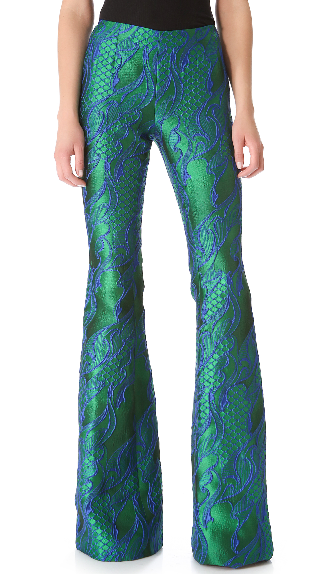 Wes Gordon Filigree Brocade Flare Pants 
