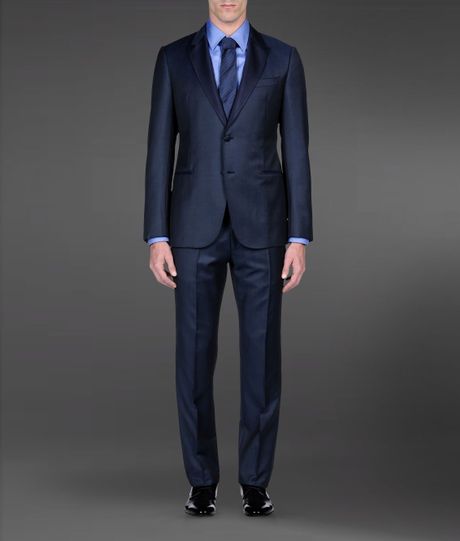 Armani Two Button Suit in Blue for Men (Dark blue) | Lyst