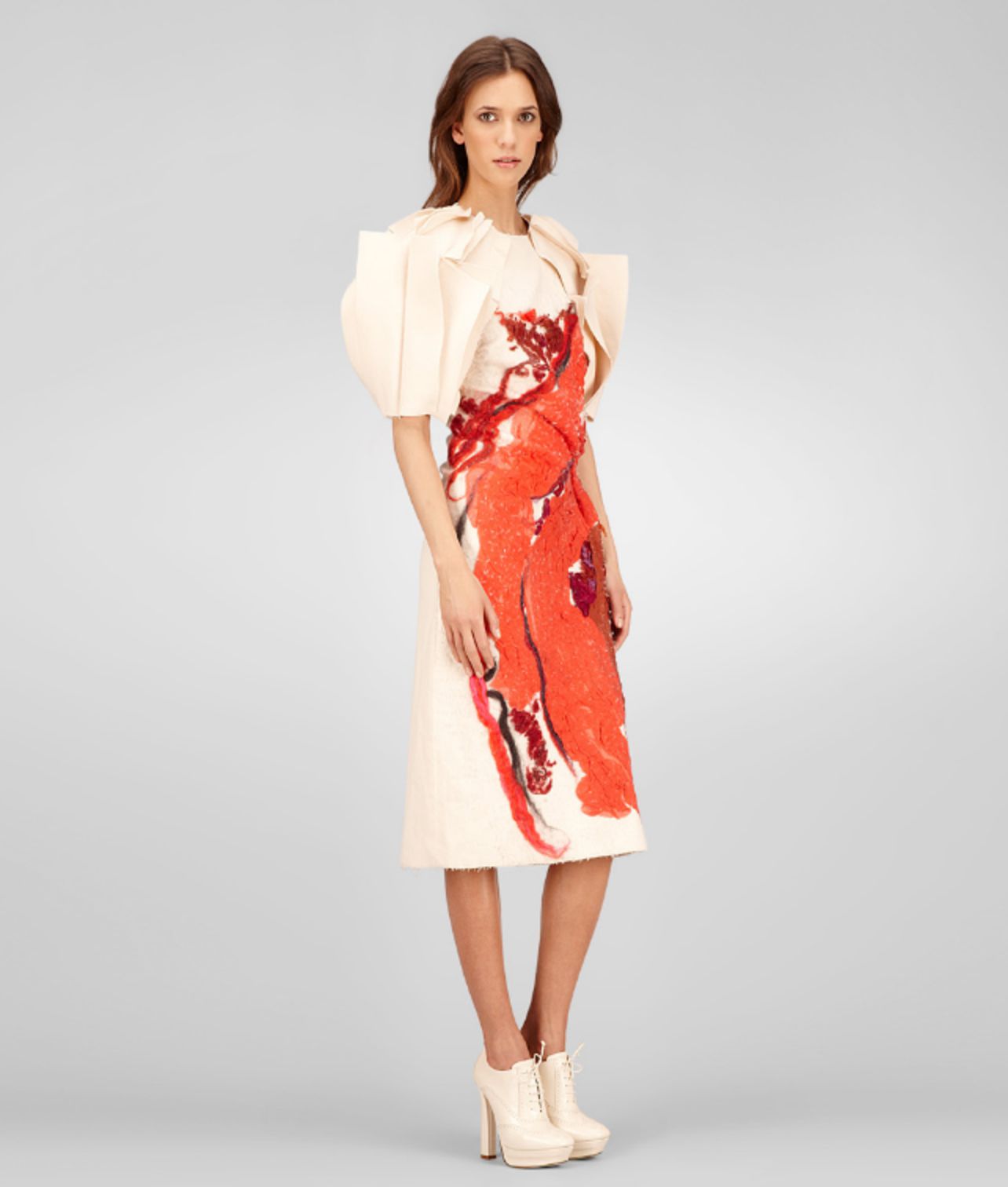 Lyst Bottega Multicolor New Red Arte Povera Dress in Orange