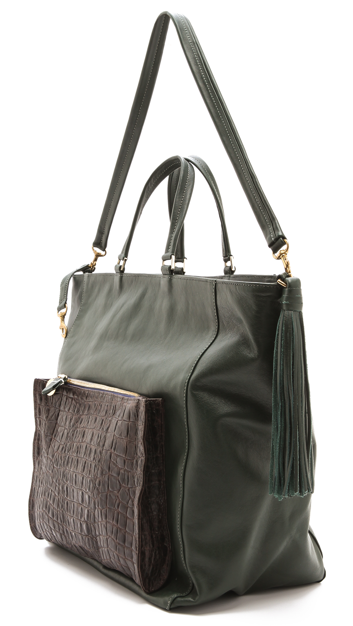 Lyst Clare V Gosee Tote In Green Gallery