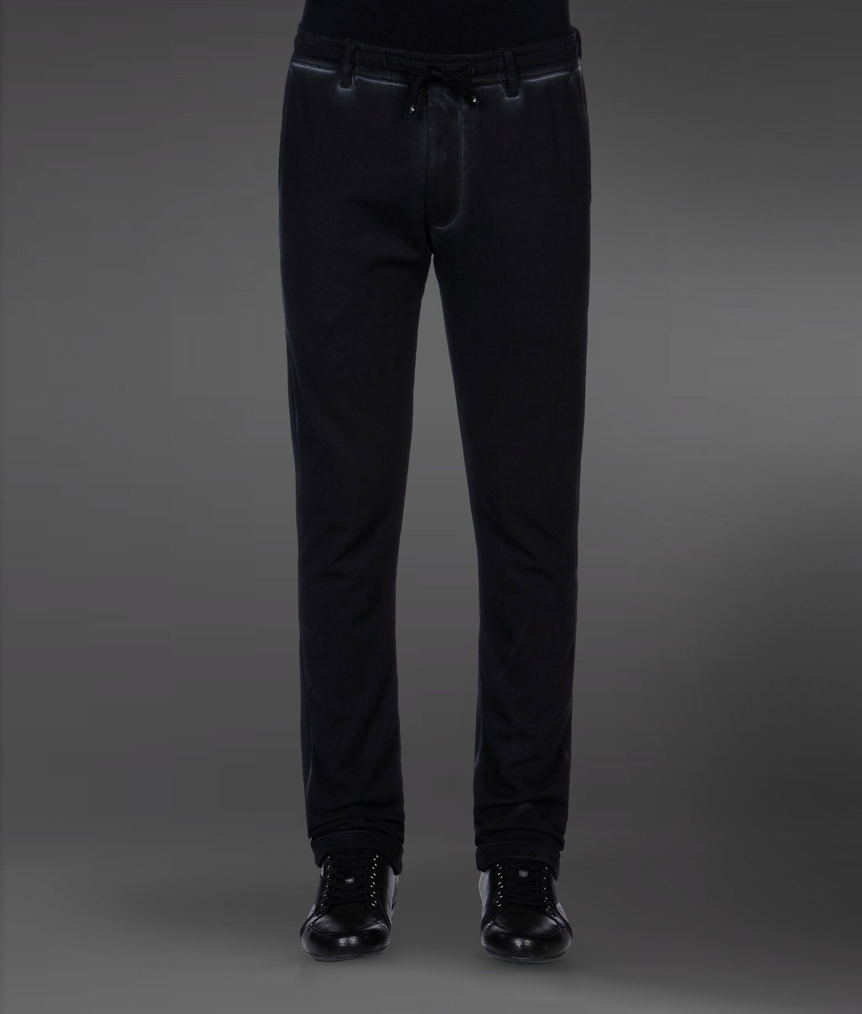men's black armani trousers