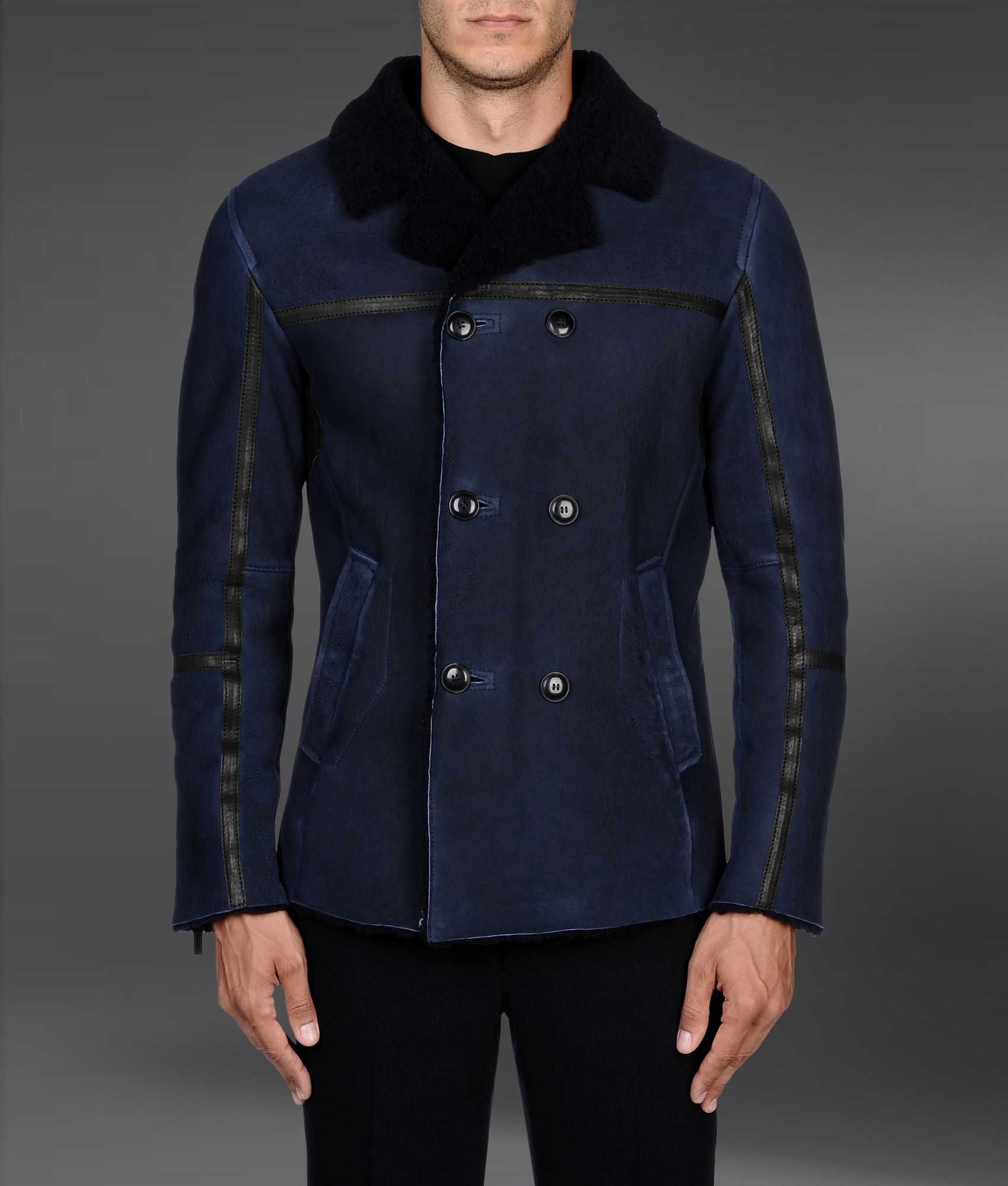 Lyst Emporio Armani Leather Blouson With Sheep Skin Interior In Gallery