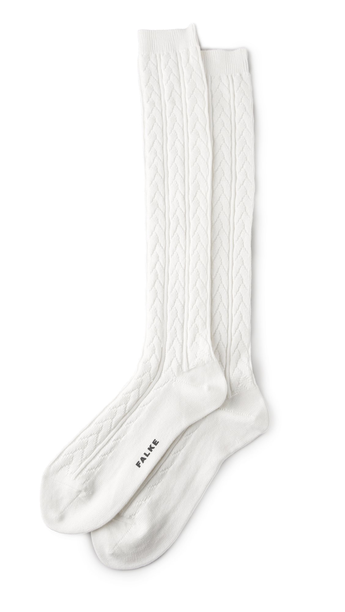 Lyst Falke Striggings Cable Knit Knee High Socks Grey In White