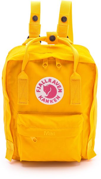 Fjallraven Kanken Mini Backpack - Graphite in Yellow (warm ...