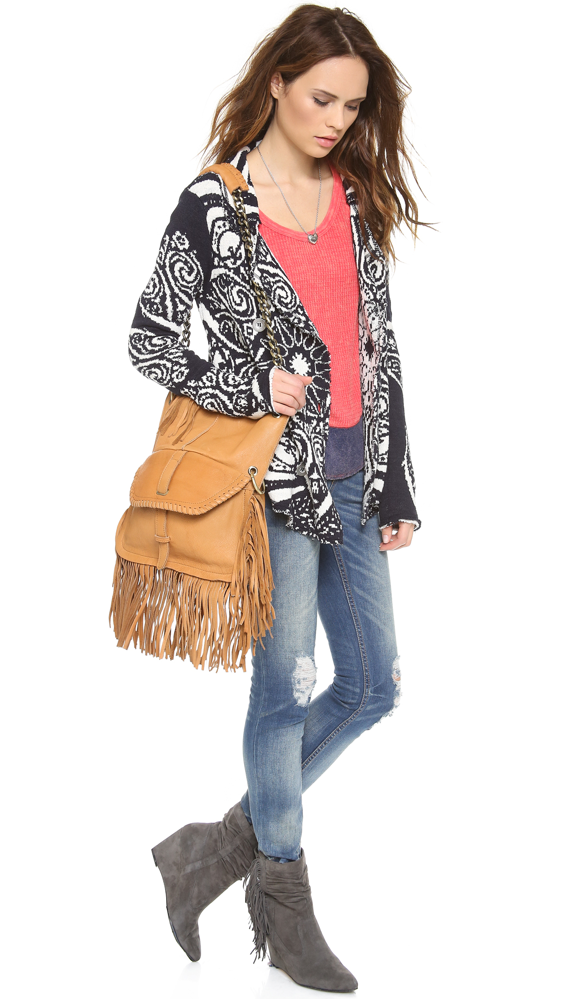 Free People Smitten Kitten Cardigan in Midnight Combo (Black) - Lyst