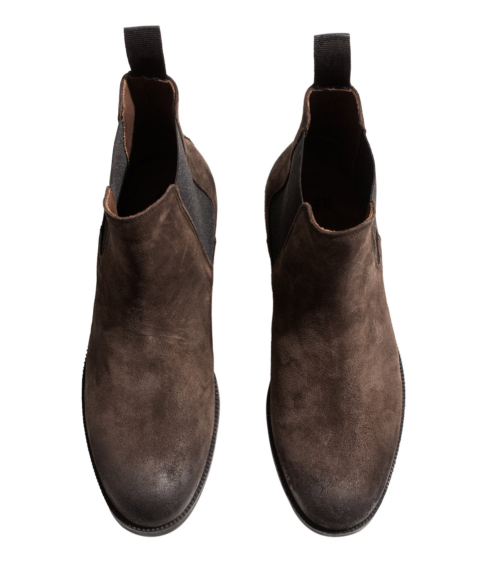 H&M Suede Chelsea Boots in Dark Brown (Brown) for Men - Lyst