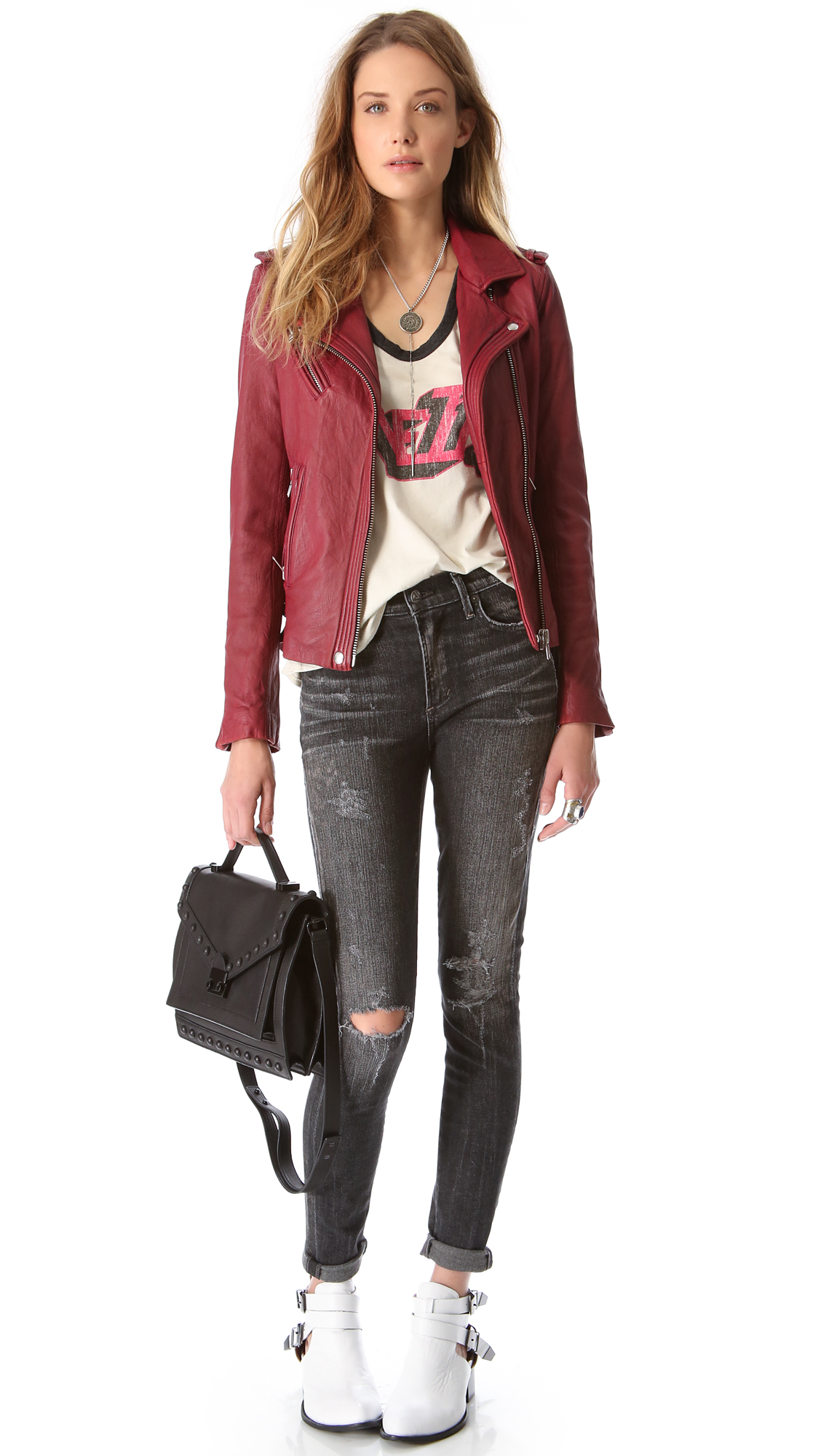 Iro Red Han Leather Jacket