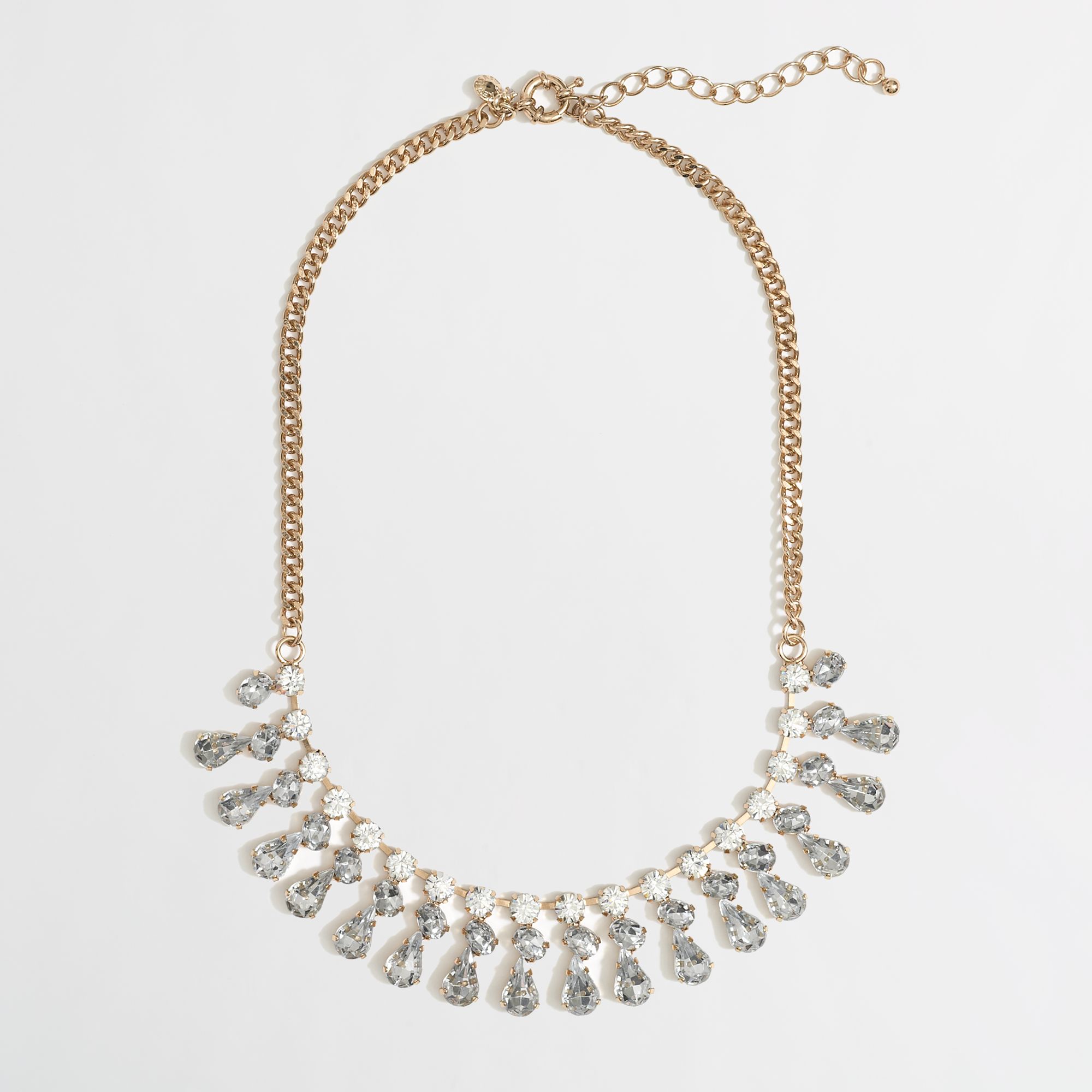 J.crew Factory Crystal Teardrop Necklace in Metallic | Lyst