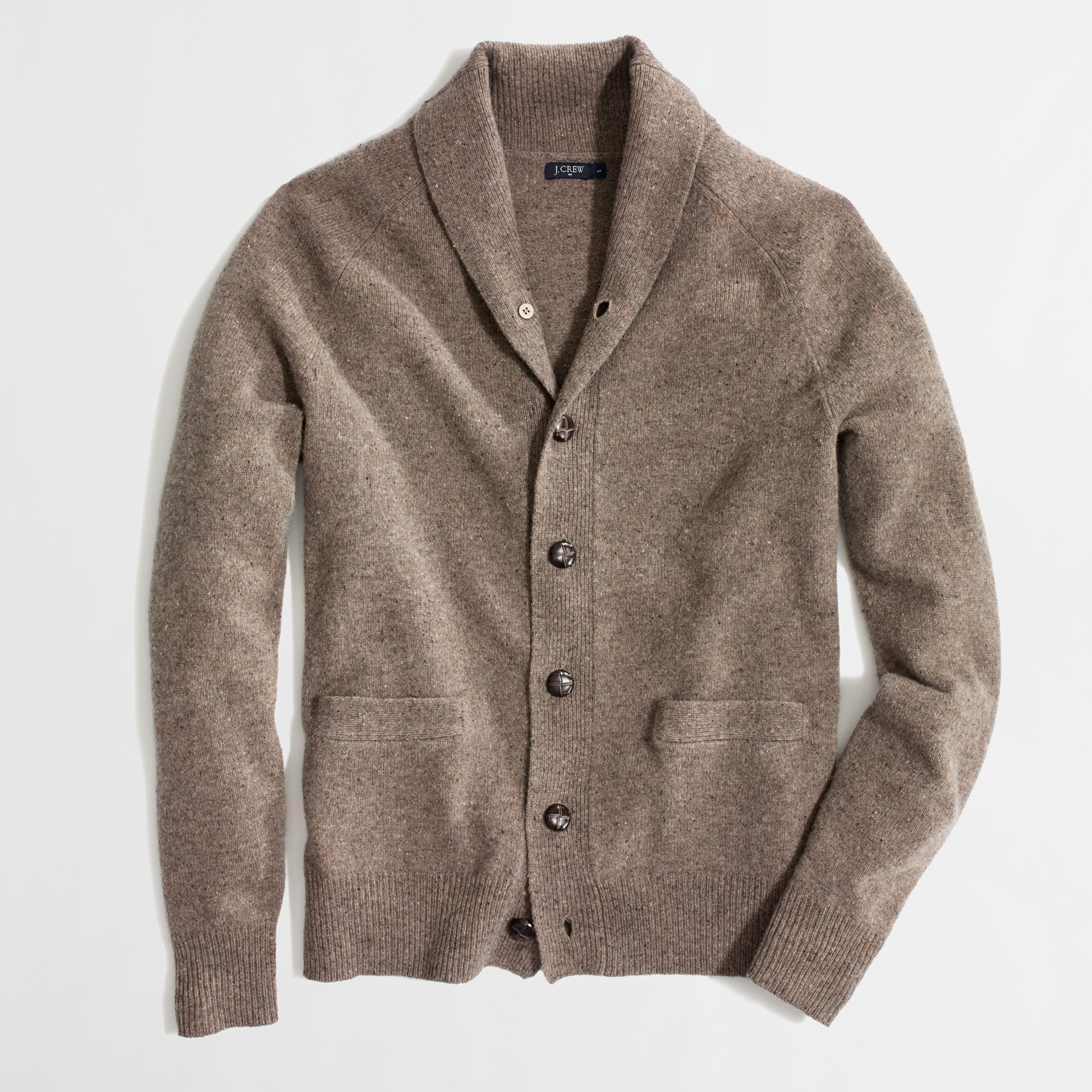 J.Crew Factory Donegal Shawlcollar Cardigan in Brown for Men - Lyst