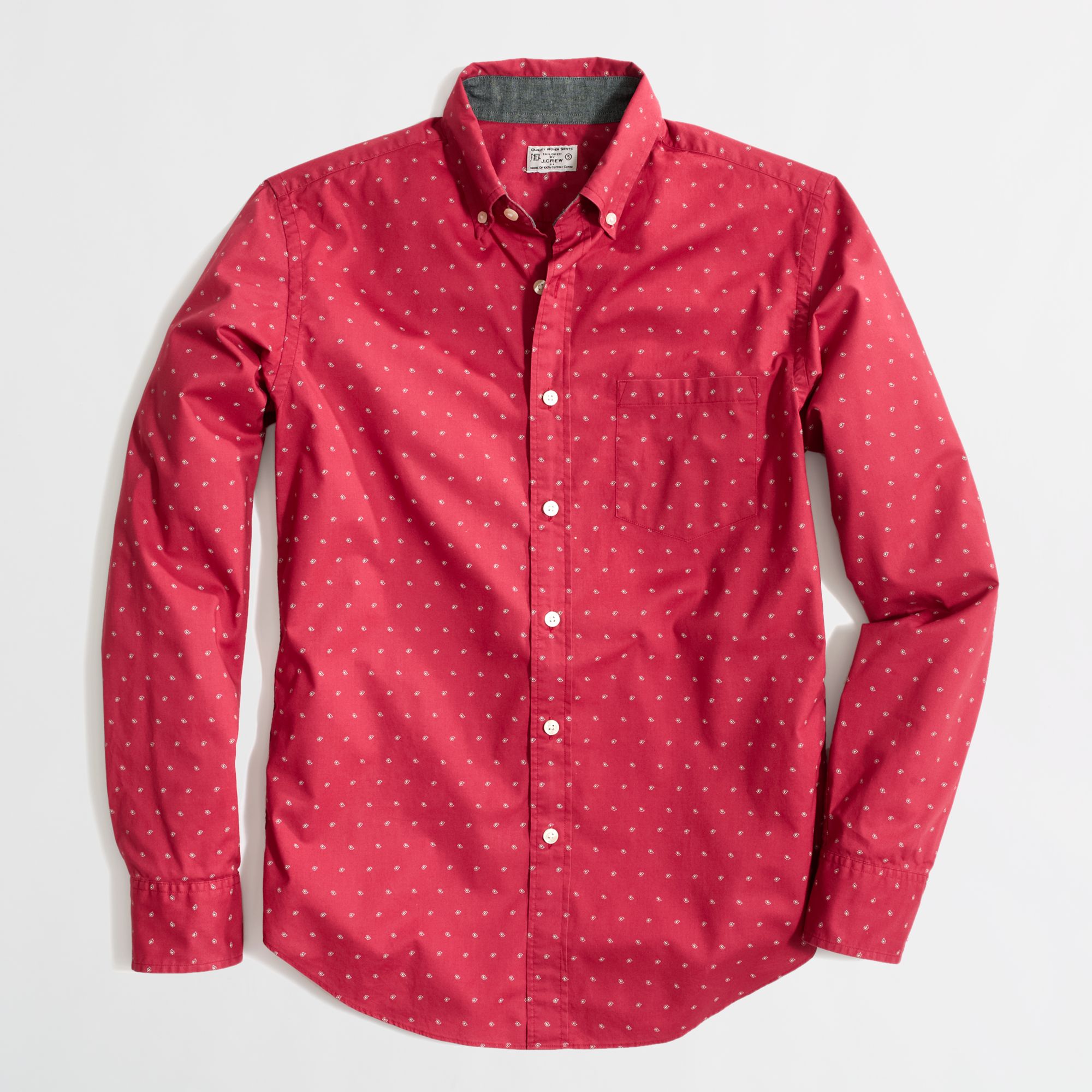J.crew Factory Washed Shirt in Red Paisley in Red for Men (flag red ...