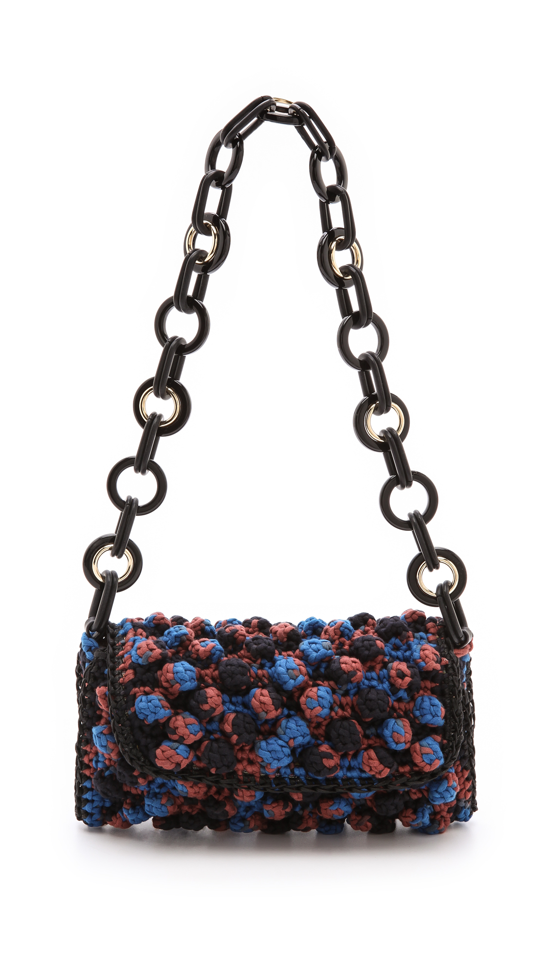 M Missoni Chain Link Woven Shoulder Bag in Metallic | Lyst