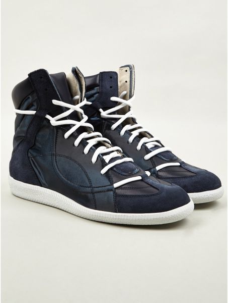 Maison Martin Margiela 22 Mens Hidden Lace Midtop Sneakers in Blue for ...