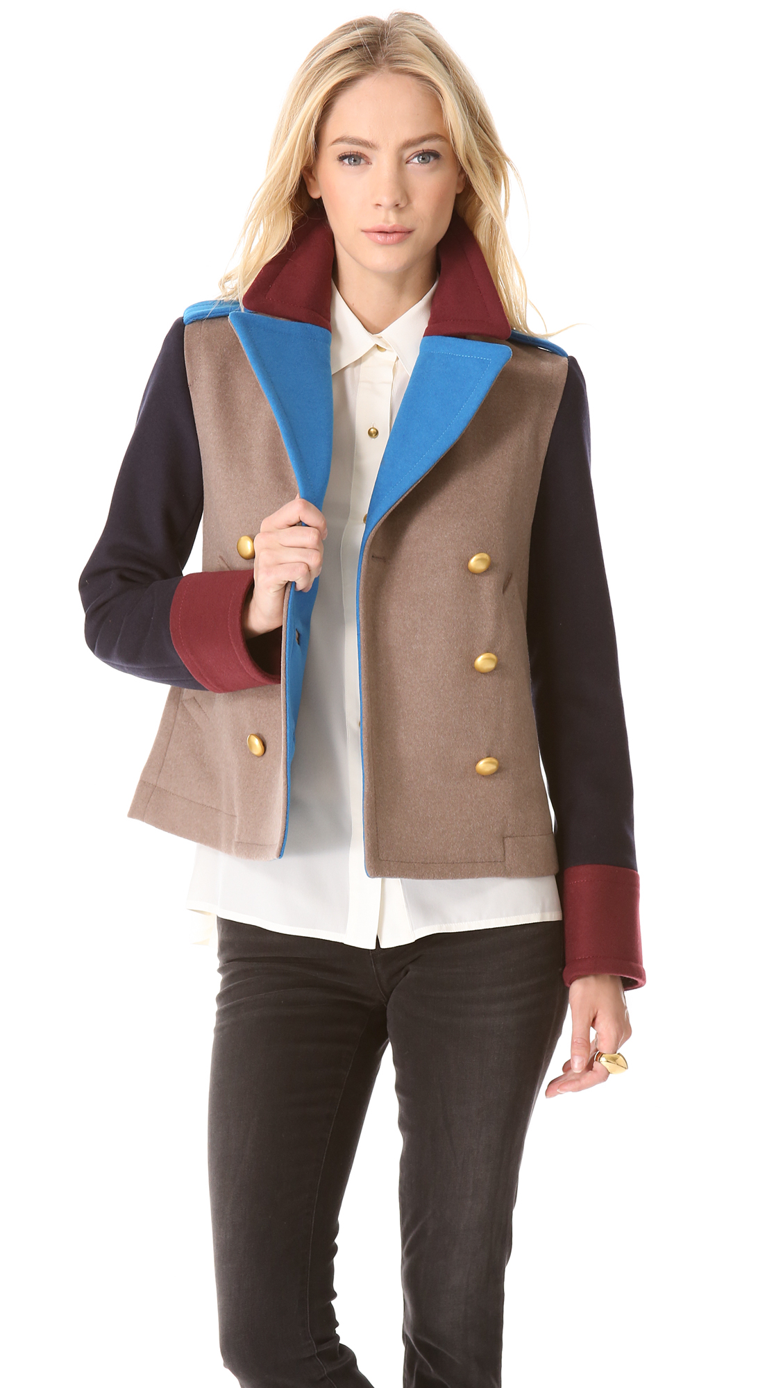 colorblock peacoat